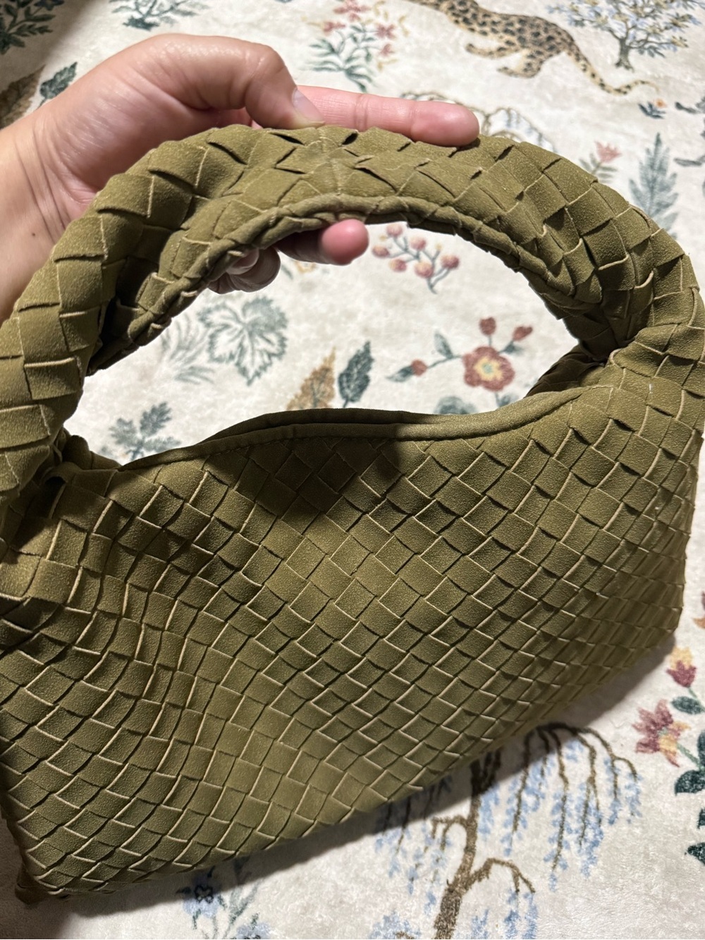 Woven Olive Green hobo Bag - Picture 5 of 9